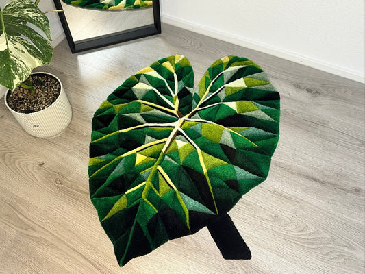 Alocasia Blatt Teppich Vorne