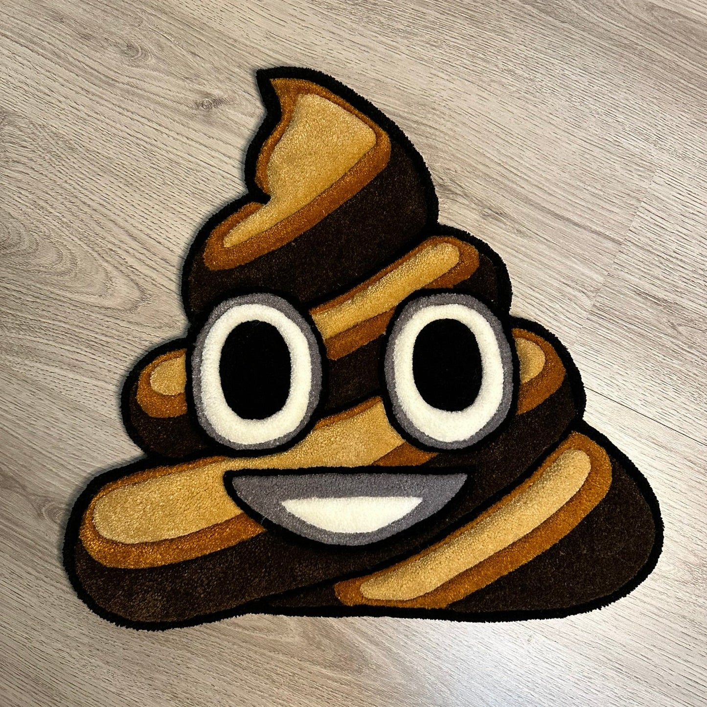 Poope Emoji Teppich Nahansicht