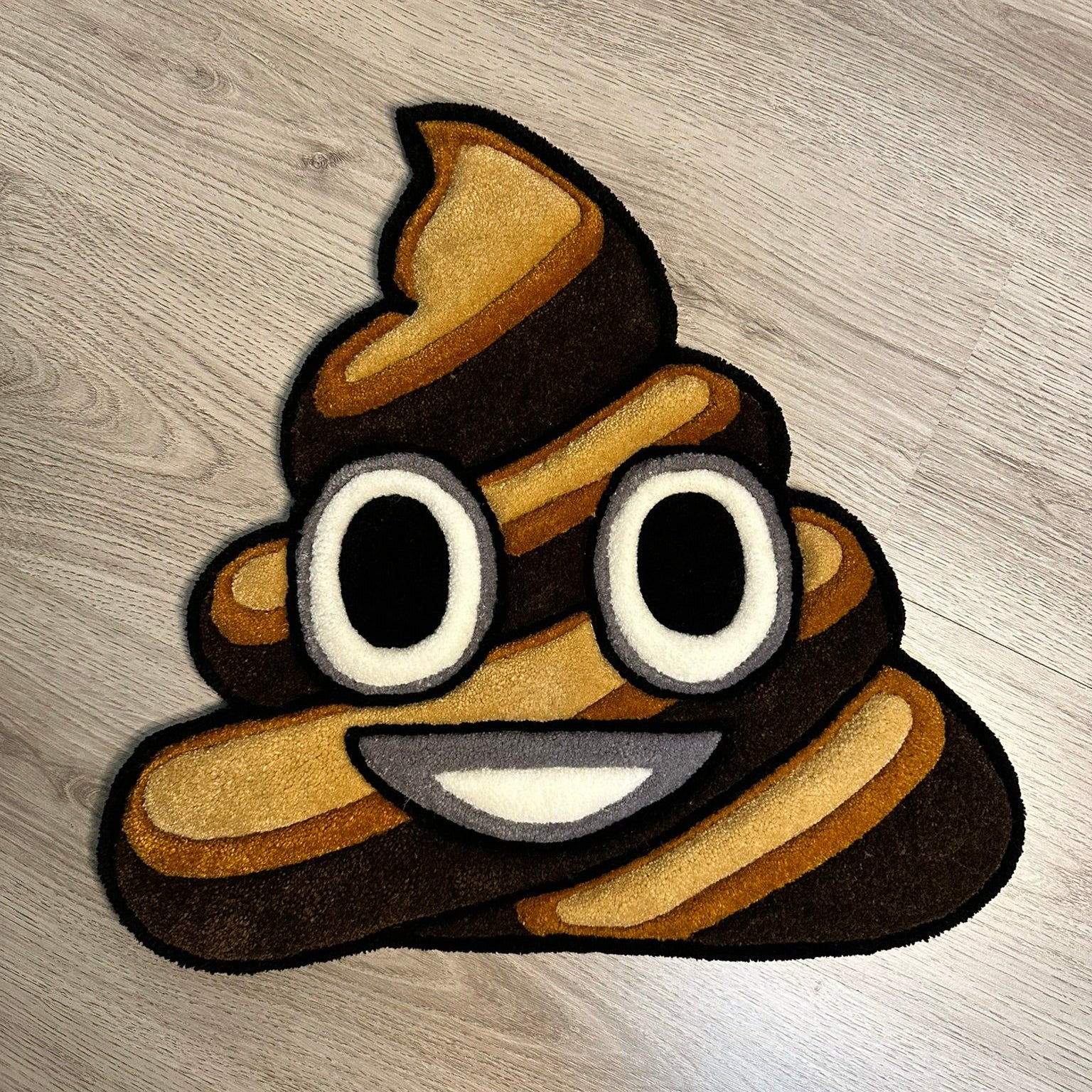 Poope Emoji Teppich Nahansicht